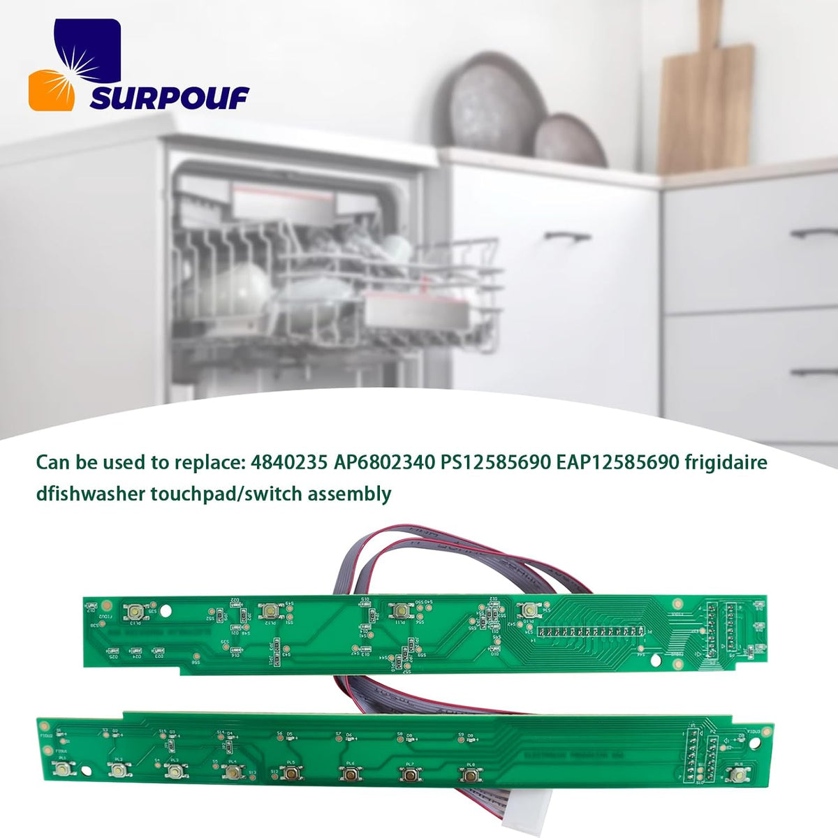 5304517587 Compatible with Electrolux Frigidaire Dishwasher Touchpad/Switch Assembly