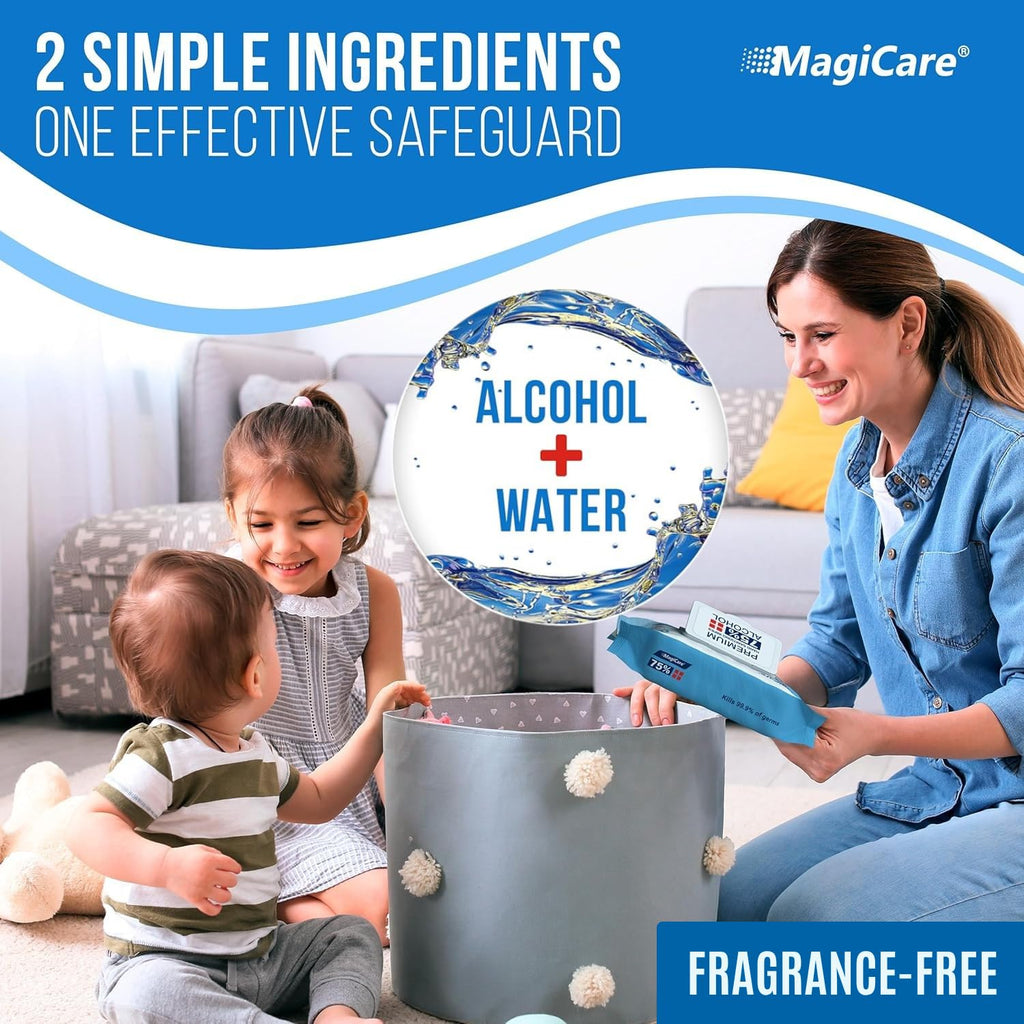 75% Large Alcohol Wipes (4-80ct pks, 320ct), Hand Sanitizer Wipes