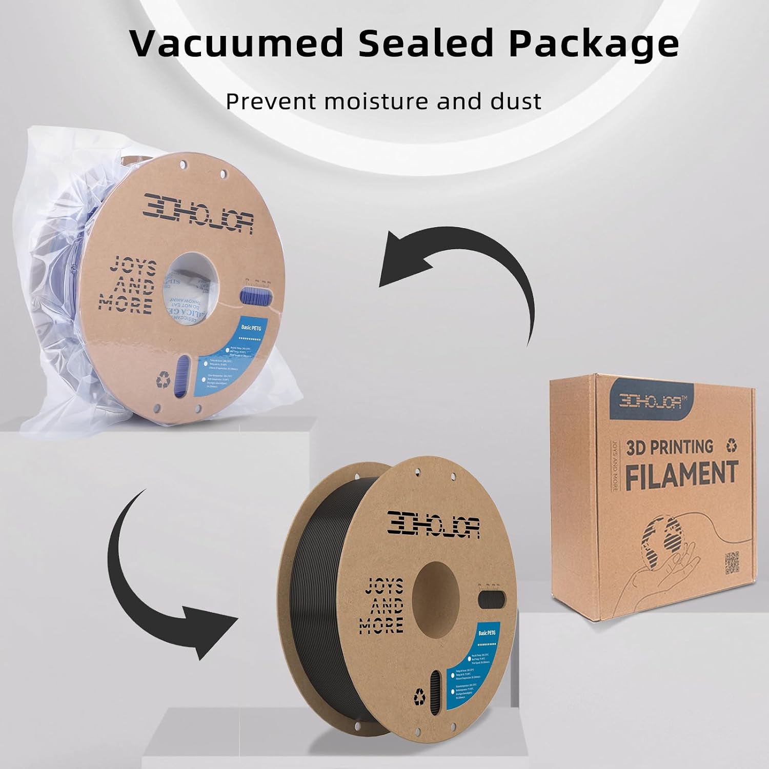 Update Basic PETG Filament 1.75mm, PETG 3D Printer Filament, 2.2 LBS (1KG) Cardboard Spool, Fit Most FDM 3D Printer