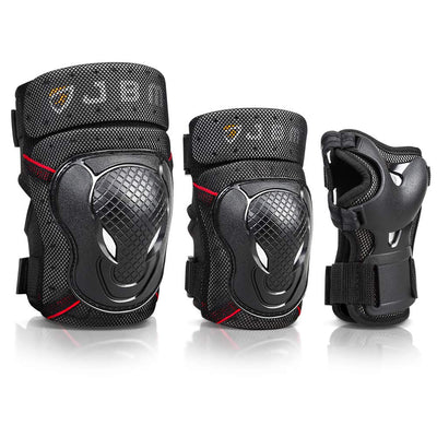 Teenager Adult Bike Knee Pads and Elbow Pads with Wrist Guards Protective Gear Set for Biking, Riding, Cycling and