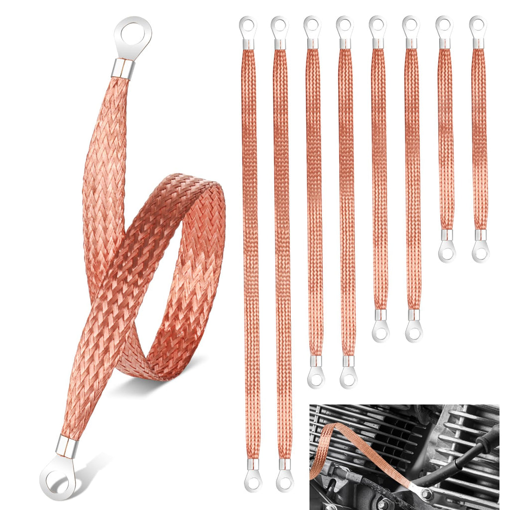 Ground Strap, 8pcs 10/13/15/20 inch Grounding Strap (Brown-Thicken)