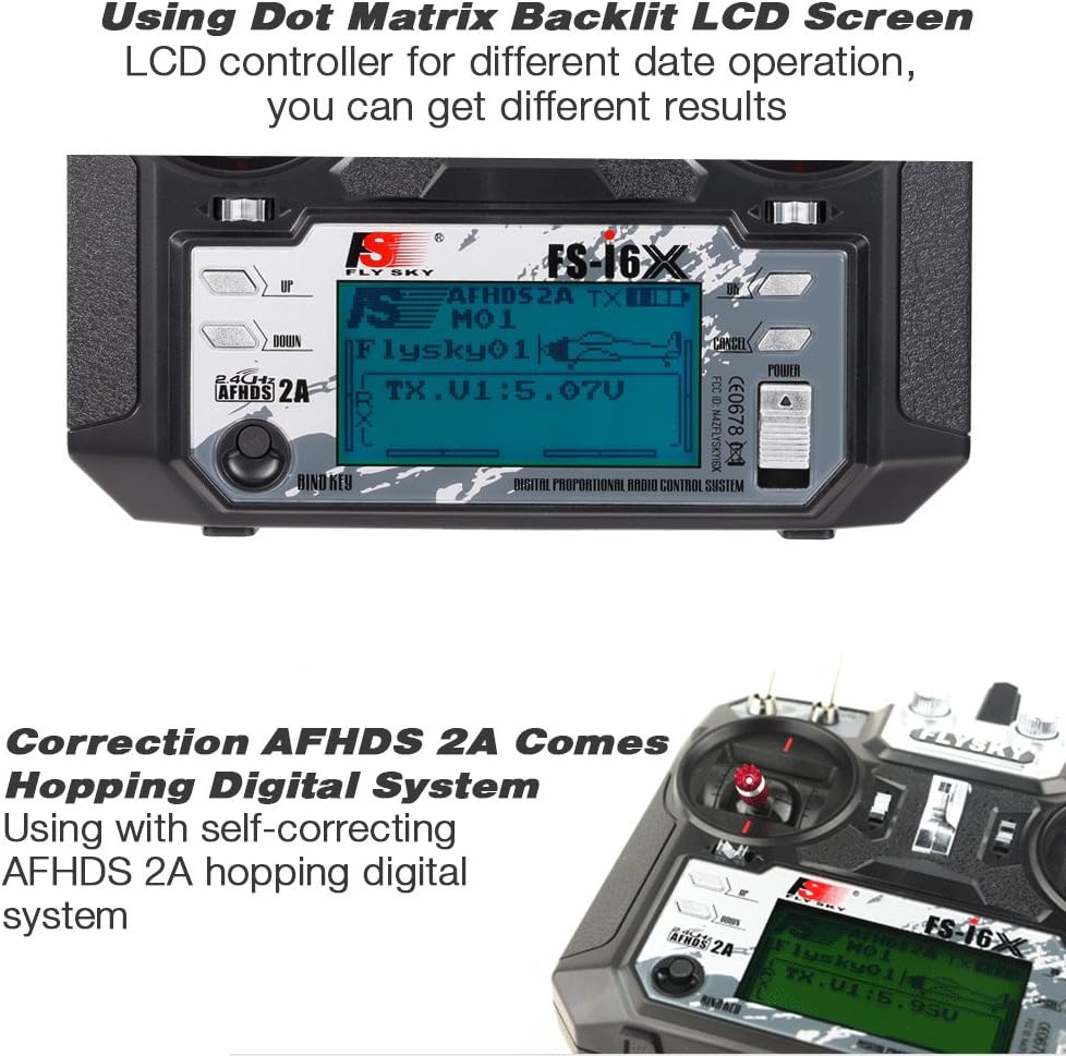 FS-i6X 6-10(Default 6)CH 2.4GHz AFHDS RC Transmitter w/ FS-iA6B Receiver
