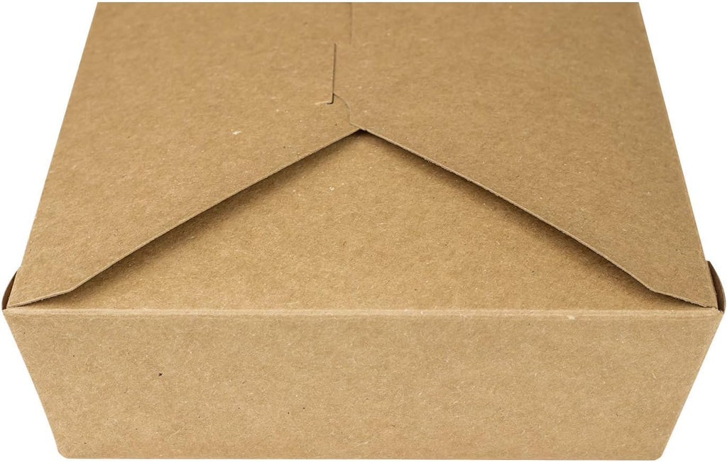 Paper To Go Boxes [54 oz - 200ct] Leak-Resistant, Microwavable, Heavy-Duty Take Out Boxes | Grease Resistant &
