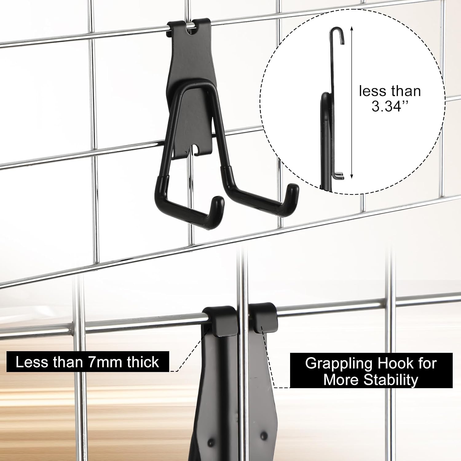 12 Pack Gridwall Utility Hooks and Hangers Heavy Duty Gridwall Hanging Hooks Grid Wall Picture Holder Black Display