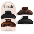 Medium Hair Clips for Women - Black and Tort, 2pcs