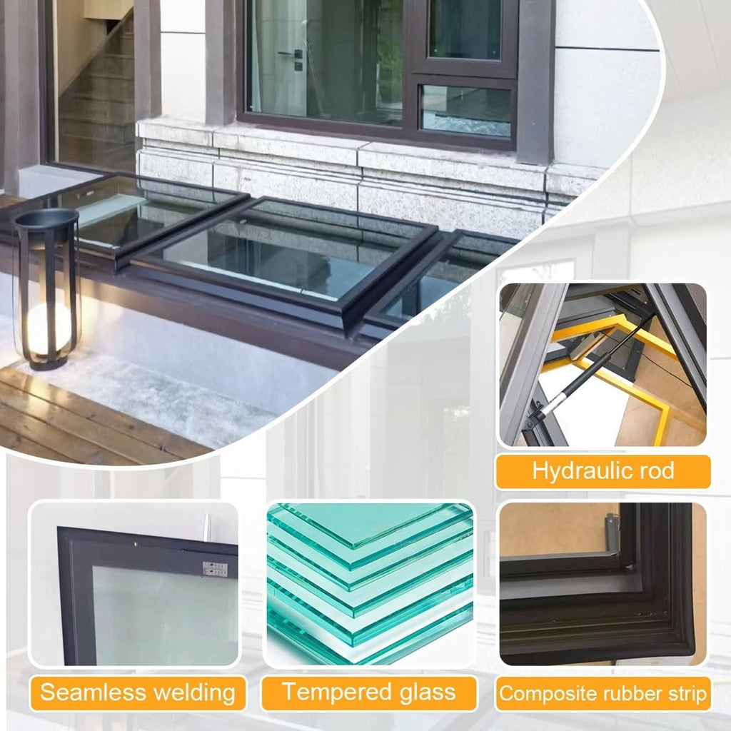 Roof Skylight for Home, Multi-Angle Roof Viewing Aluminium Window, Horizontal Roofs Skylights, Aluminum Alloy Frame
