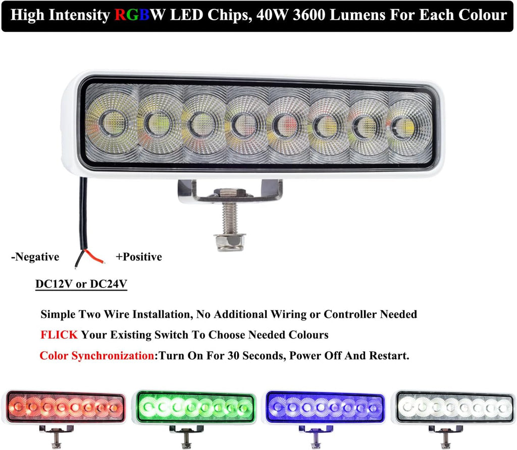 RGBW LED Boat Spreader Light, 6.7'' Deck Dock Marine Flood Lights