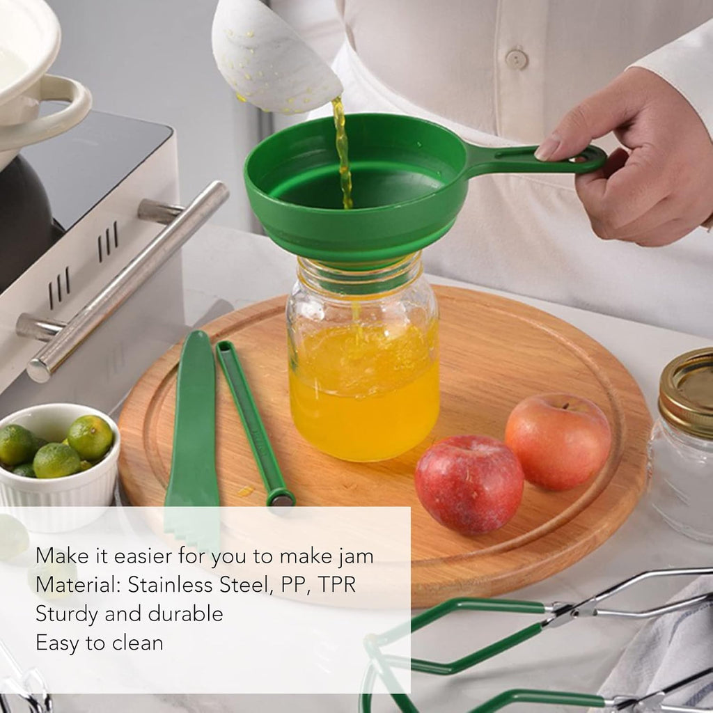 6 Piece Canning Kit - Stainless Steel Canning Funnel, Tong, Bubble Popper, Jar Wrench, Lifter, Magnetic Lid Lifter