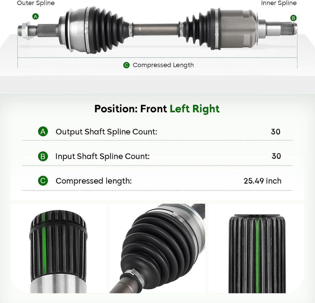 Front Left Right CV Axle Shaft Assembly for Toyota 4Runner 2003-2022