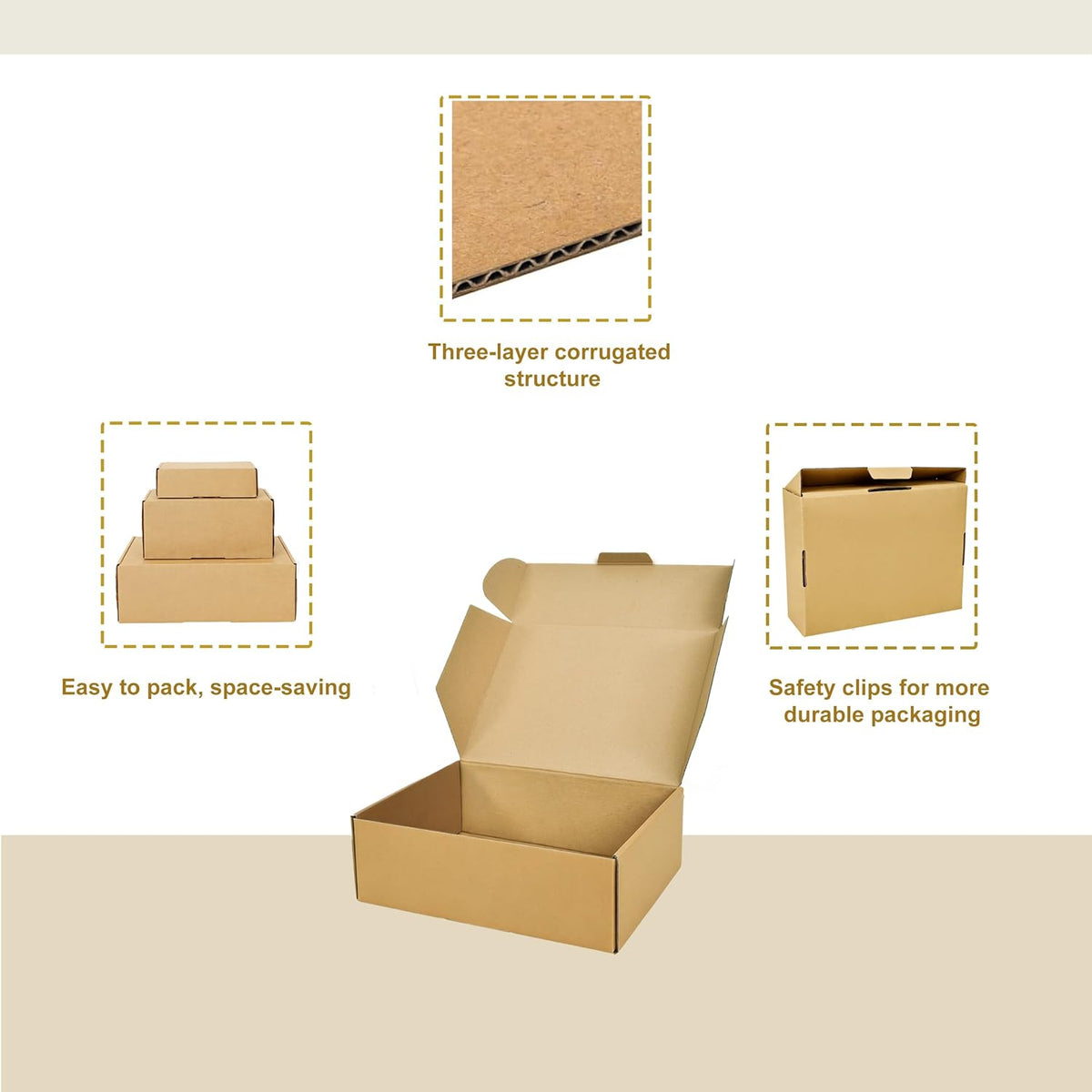 12x9x4 Inches Shipping Boxes, Brown Corrugated Cardboard Literature Mailer for Small Business, Set of 20 Packaging