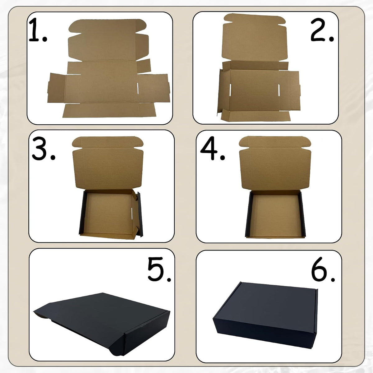 13x9x2 inch Black Shipping Boxes Pack of 24, Corrugated Cardboard Mailers