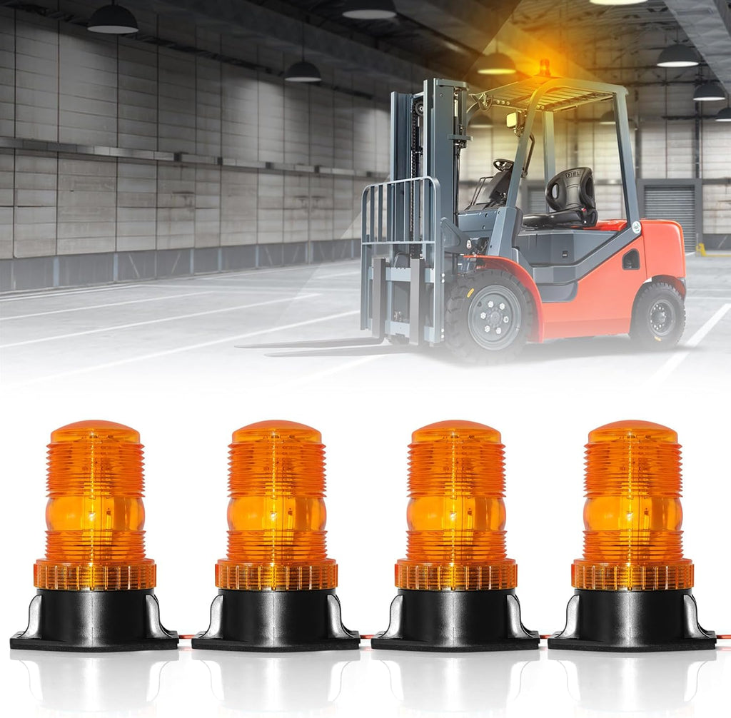 30 LED Amber Forklift Strobe Light 30W Vehicle Roof Safety Beacon Light for 10-110V Mower, ATV, Trucks, Tractor, Golf