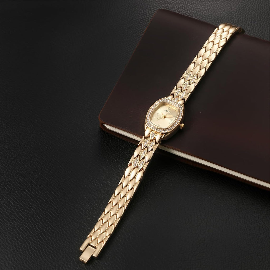Women Snake Scale Bracelet Watch Removable Link Chain Oval Square | Rectangle Rhinestone Case, Serpentine Removable