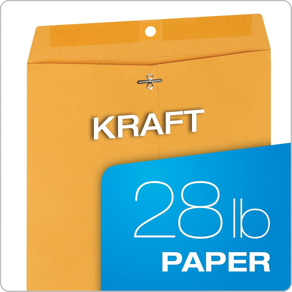 10 x 12 Clasp Envelopes, 100 Pack, Document Envelopes with Gummed Flap, Heavyweight 28 lb Paper with Reinforced Holes
