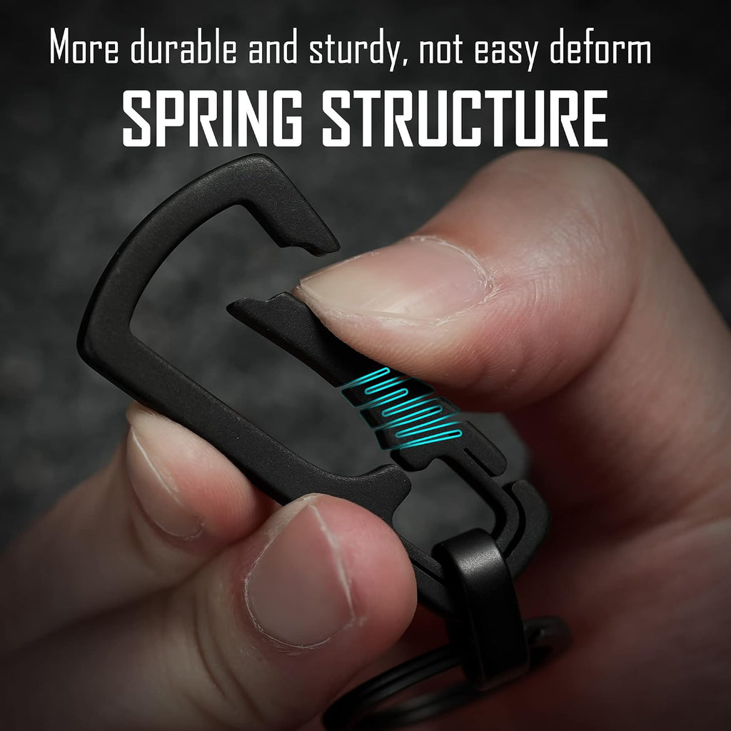 Titanium Carabiner Keychain Clip, Quick Release EDC Key Holder Organizer with Key Ring