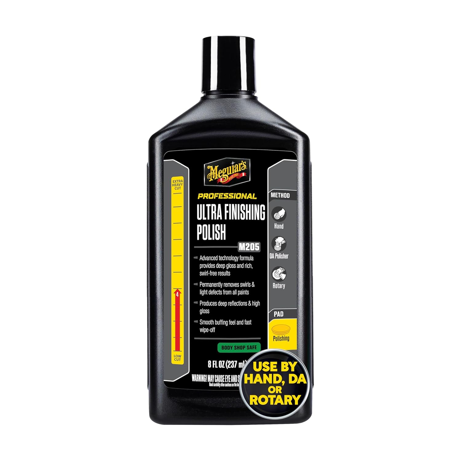 Professional M205 Ultra Finishing Polish Mirror Glaze, 8oz | Finishing Car Polish Removes Fine Swirls & Holograms