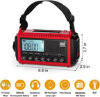 Emergency Radio, 5000mAh/18500mWh Weather Radio, Solar Hand Crank Emergency Radio with AM/FM/SW/NOAA, Cell Phone