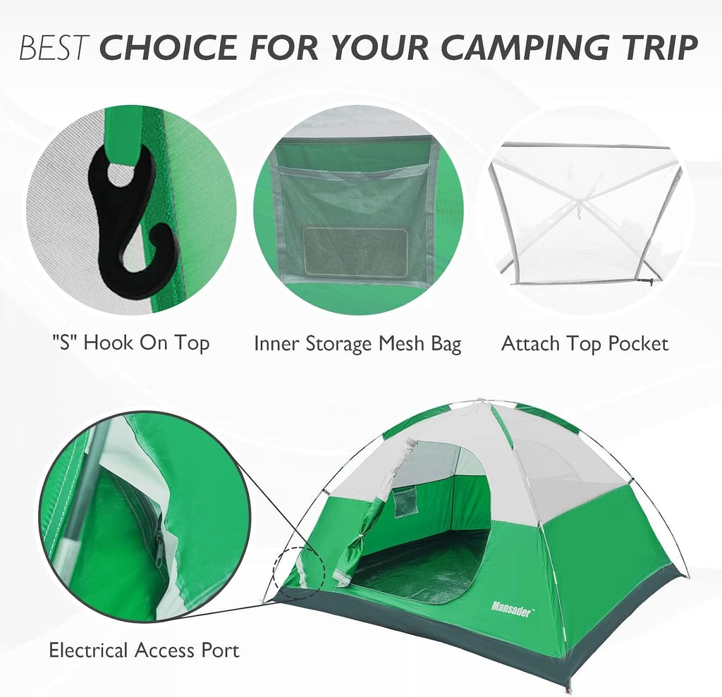 Camping Tent, Waterproof 2/3/4 Person Tents for Camping, Lightweight Easy Set Up Outdoor Hiking Tent Backpacking Tent