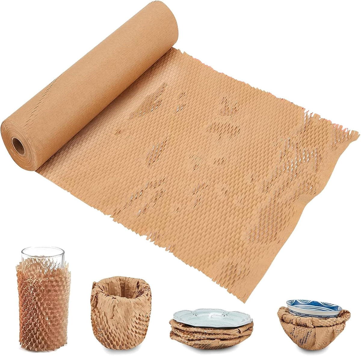 Honeycomb Packing Paper, 15" x 300' Packing Paper Substitute Alternative for Bubble Cushioning Wrap for Moving