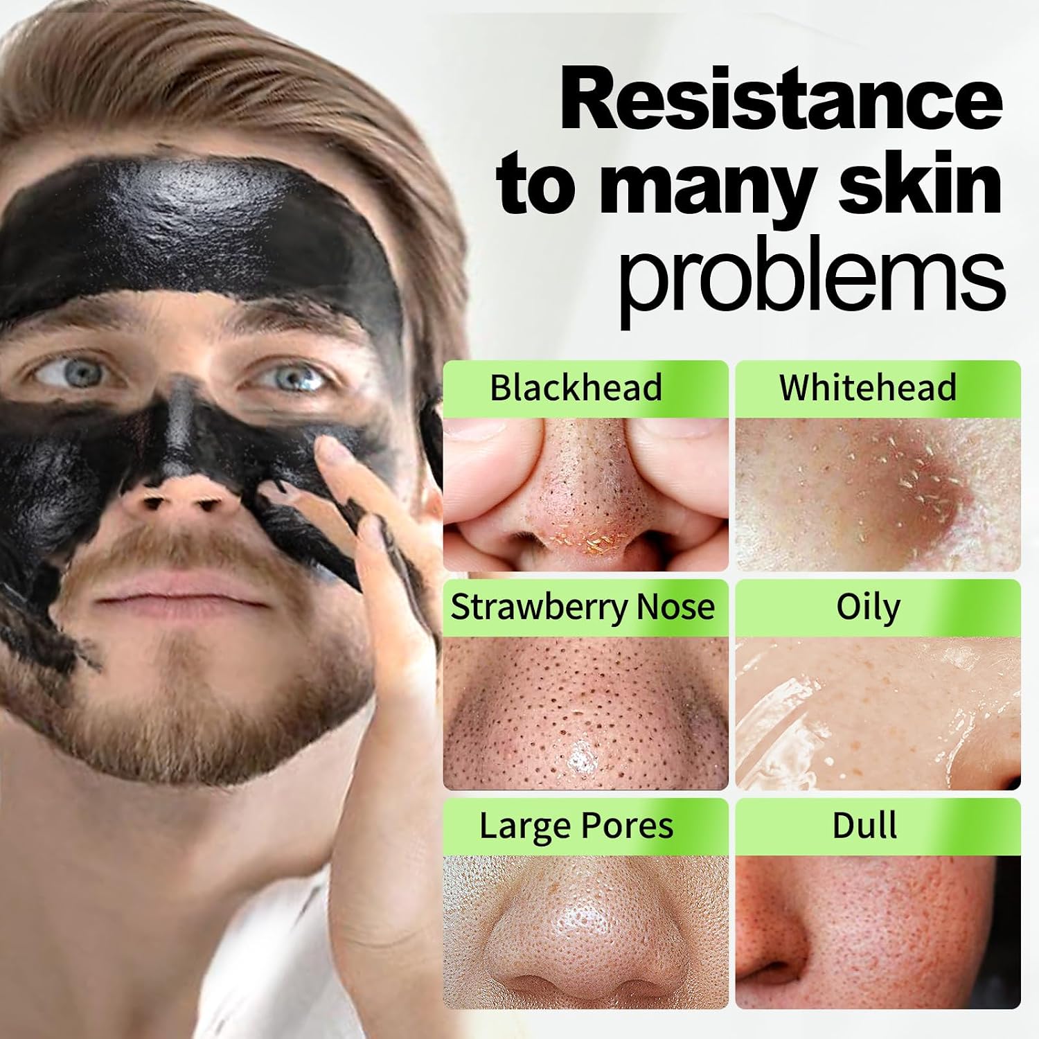 Peel Off Face Mask, Charcoal Peel Off Black Mask, Facial Mask for Surface Cleansing For Men & Women, All Skin Types