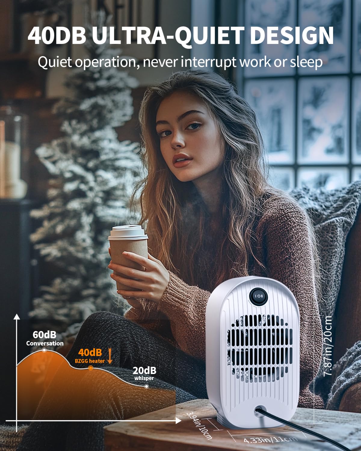 Space Heater, Portable Small Heater for Indoor Use, Quiet & Compact