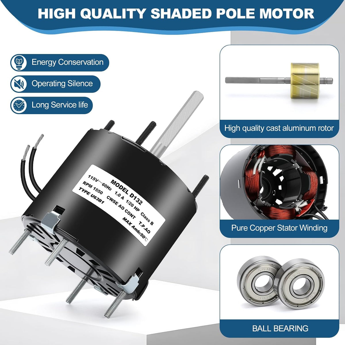 D132 161M08 3554132 Shaded Pole Motor Replacement