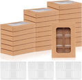 50 PCS Gift Boxes for Wax Melts 6 Cavity Plastic Mold with Box Kraft Wax Melt Boxes Crystal Clear Wax Melt Molds Wax