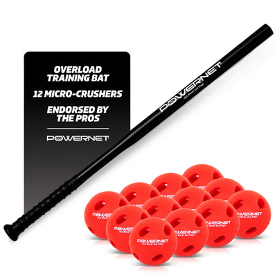 Overload Training Baseball Bat Set (Bat + 12 Micro Crusher Balls)