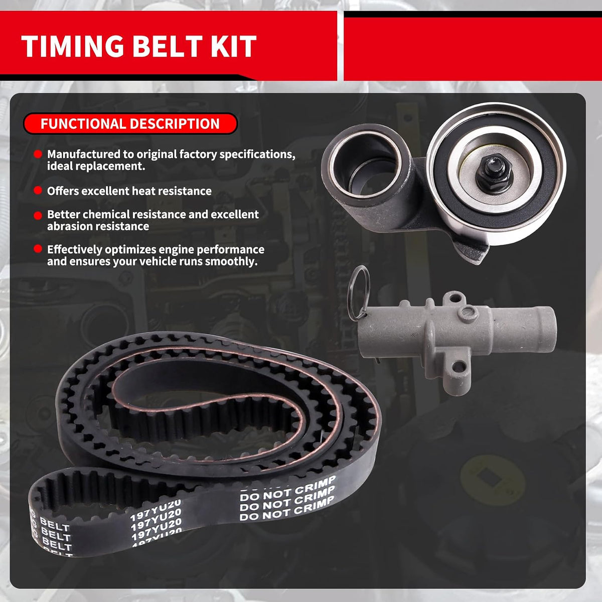 Timing Belt Kit with Water Pump Replacement for: TCKWP329