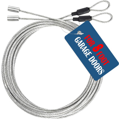 Garage Door Cables for 8ft Door（2 Pack）-9 ft 7 inch Long,Steel Galvanized Cables-Garage Door Cable Replacement Kit