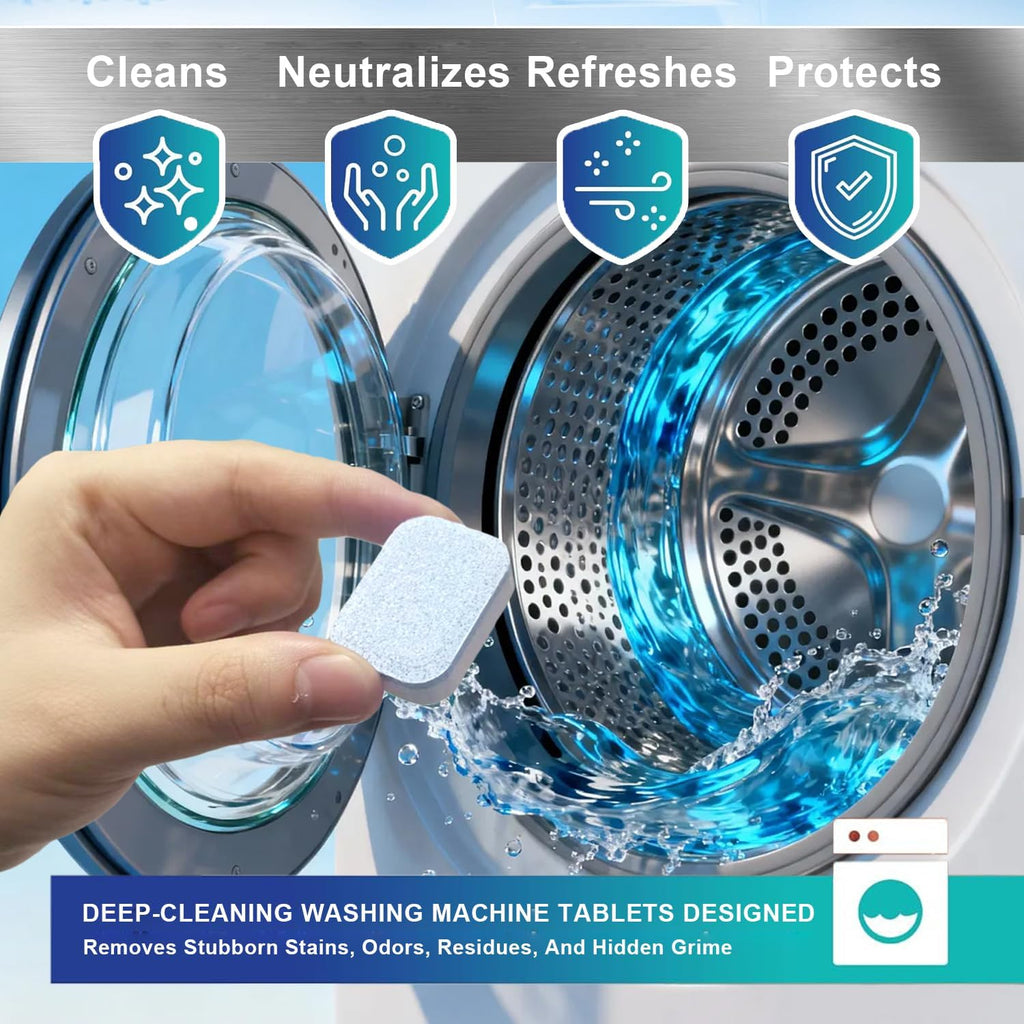 Washing Machine Cleaner Tablets 24 Pack – Deep Cleaning Descaler
