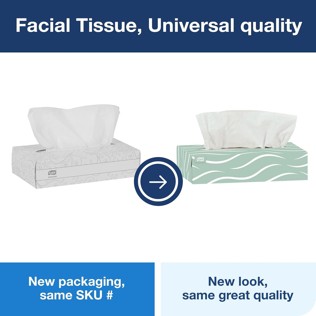 Universal Facial Tissue Flat Box White, 2-ply, 30 x 100, TF6710A