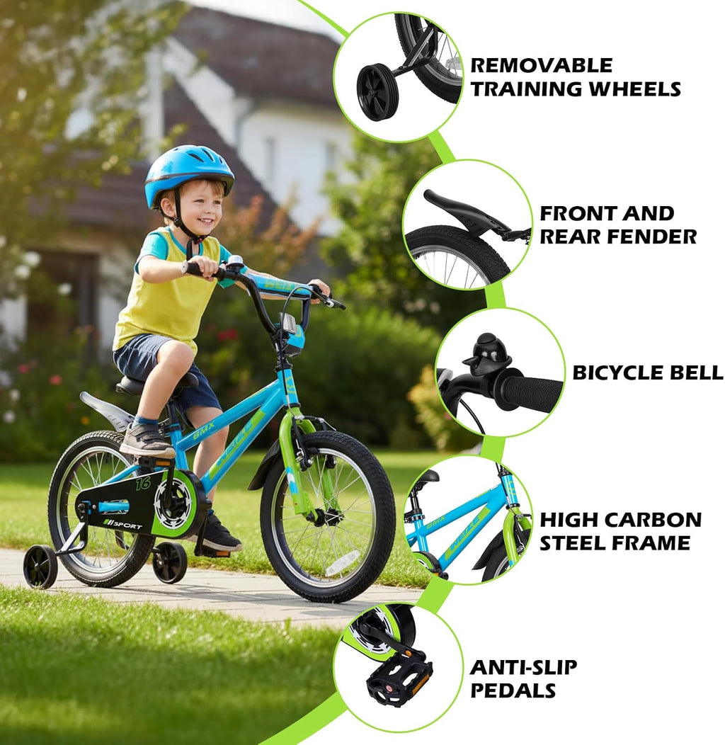 Kids Bikes 16 20 Inch Boy Bike for Kids BMX Style Bicycle for Boys Girls Ages 4-12 Years Old with Adjustable Seat
