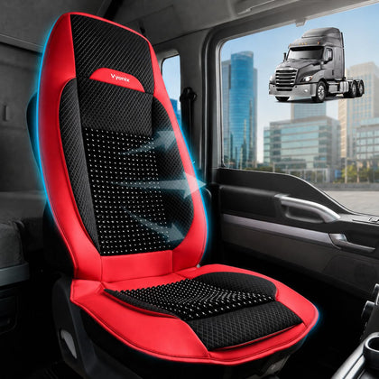Semi Truck Beaded Seat Covers, Cooling Car Seat Cushion for Back Support, Anti-Sweat Truck Seat Covers, Universal Fit