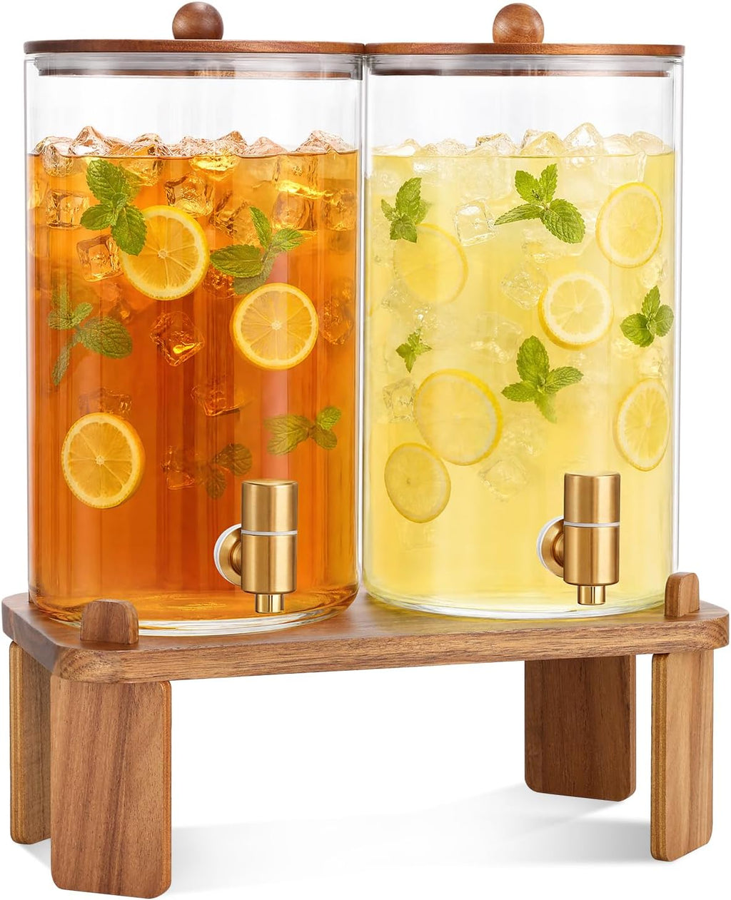 2pcs 1.2 Gallon Glass Drink Dispenser for Parties with Stand