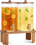 2pcs 1.2 Gallon Glass Drink Dispenser for Parties with Stand