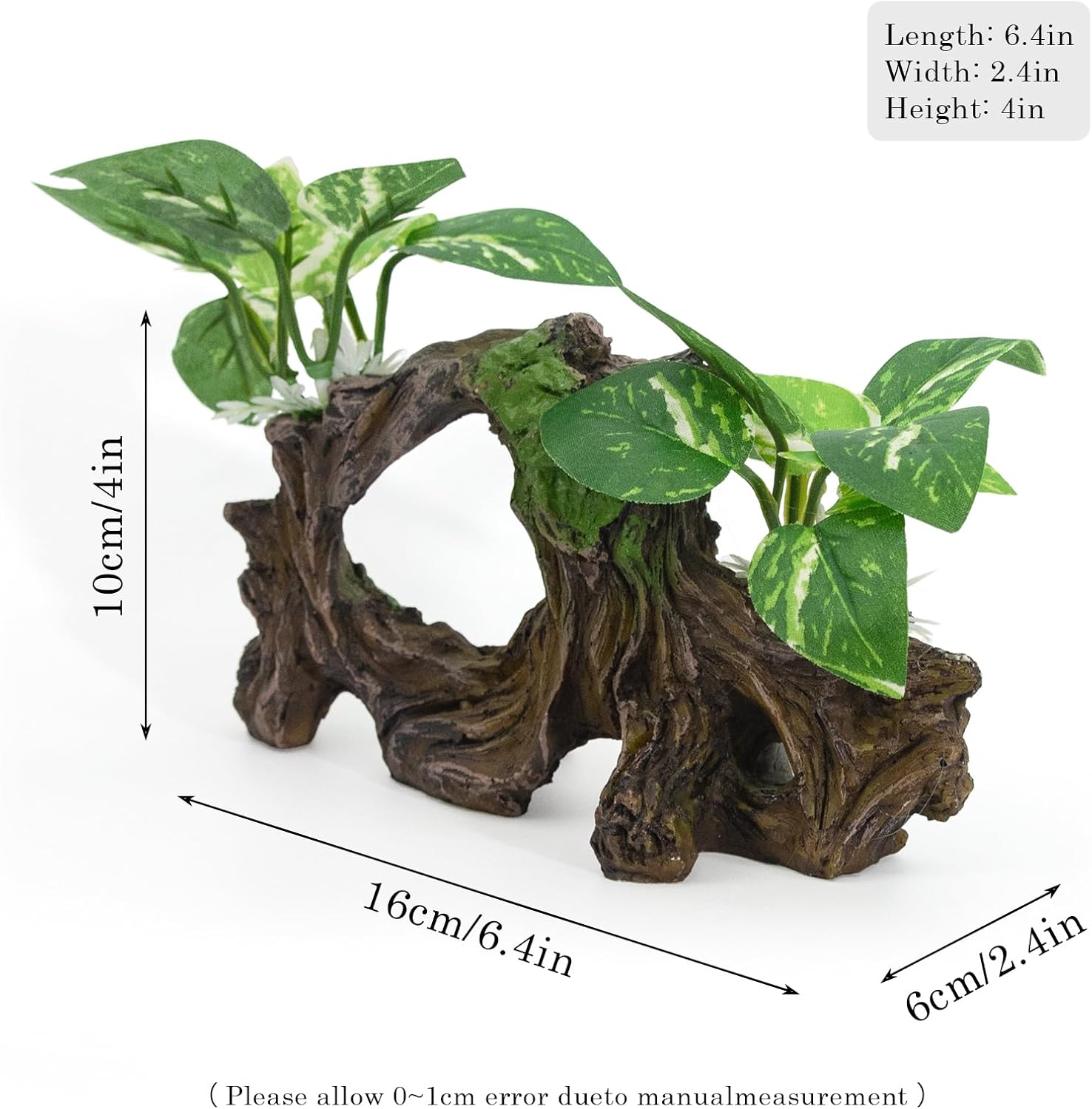 Driftwood Cave Aquarium Decor Silk Aquarium Plants for Betta Fish Tank Accessories Decorations