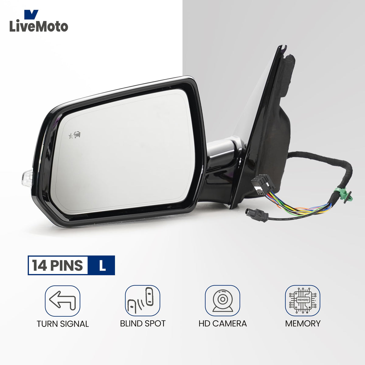 Left Driver Side Mirror Assembly For Chevy Traverse 2020‑2021