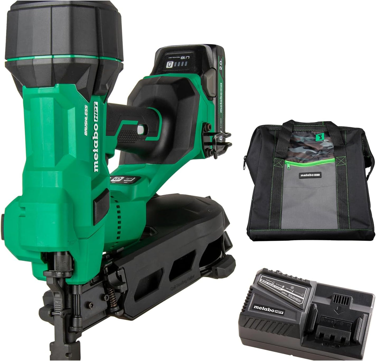 Metabo HPT Roofing Nailer, 18V MultiVolt Brushless, Coil Kit, NV1845DA
