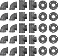 30 Pack 3/4 Inch Cast Iron Pipe Fittings with Elbows Tees Flanges