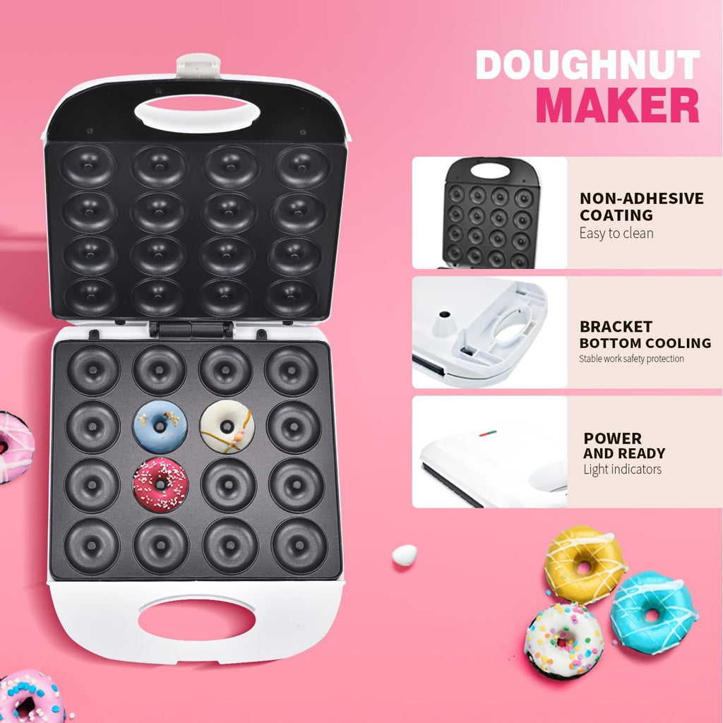 Mini Donut Maker | Non-Stick, 2 Inch, 16 Donuts, Cool-Touch