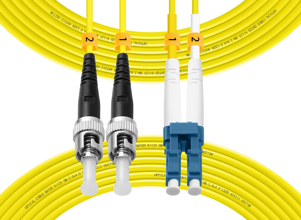 OS2 LC to ST Fiber Patch Cable Single Mode Duplex, 3M(10ft)