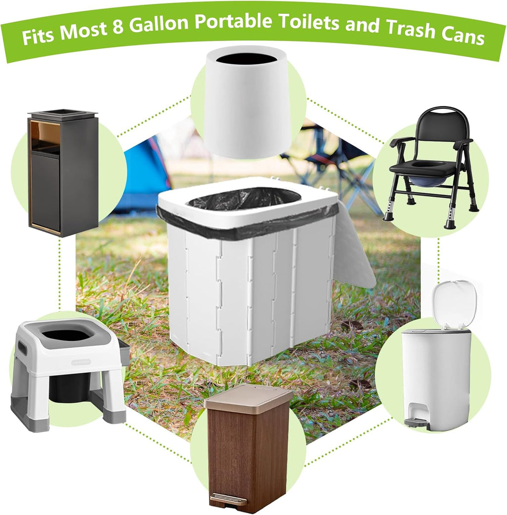 Portable Camping Toilet Bags and Poo Gel Set, HDPE Material, 40 Pack | Porta Potty Bags, Leak-Proof Design, Thickened