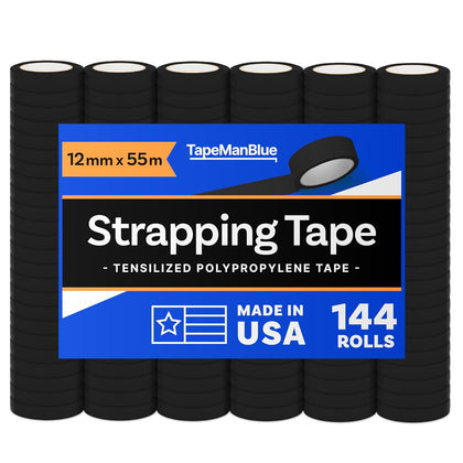 Strapping Tape, Black Tensilized Polypropylene Strapping Tape for Banding, Bundling, Packaging and Palletizing, Made