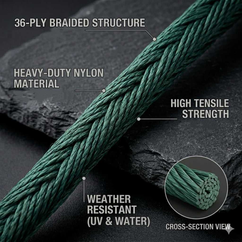 3 Pack Garden Twine, 36 Strands Nylon Twine 2.1mm Thick 754ft Green Mason Line, Heavy Duty Twisted Nylon Rope for