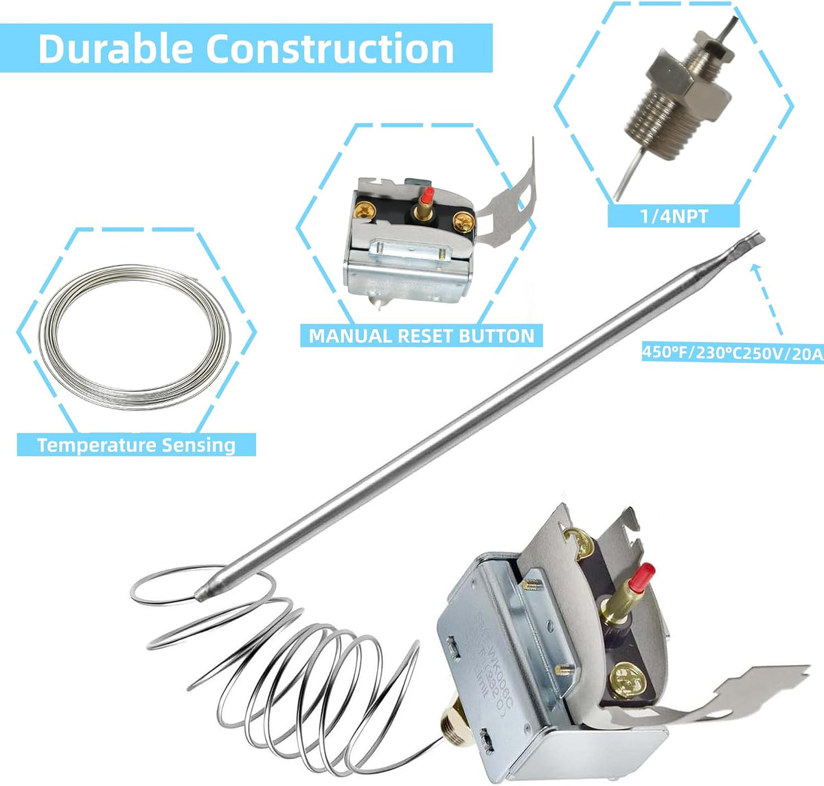 PP10084 High Limit Thermostat Switch for Pitco Fryer 35C+ 45C+ MGII SG14