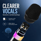 Wireless Microphones, Dual 2.4GHz Handheld Karaoke Mic System | Rechargeable Receiver with Volume, Echo, Treble, Bass