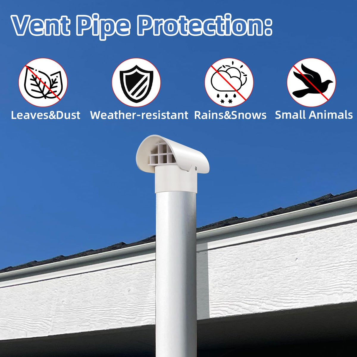 2 Inch Radon Vent Cap for 2" Schedule 40 Radon Fan Pipe/Flue/Roof Vent Pipe