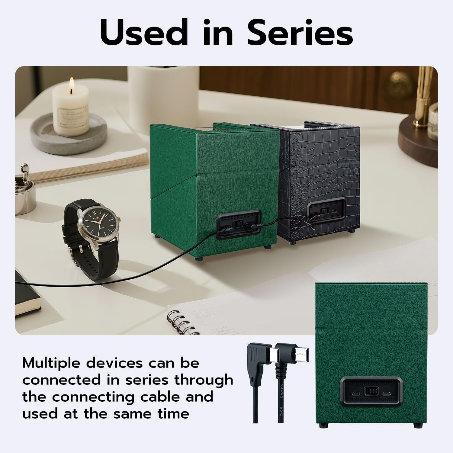 Watch Winder for Automatic Watches, Double Automatic Watch Winder Box, Automatic Watch Display Storage Rotation