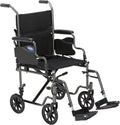 Transport Wheelchair for Adults, Compact Lightweight Wheel Chair with Foldable Backrest, Flip-Back & Removable